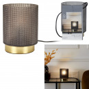 glass table lamp embossed black