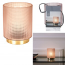 glass table lamp embossed pink
