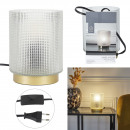 glass table lamp embossed white