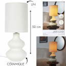 lampe ceramique creme h50cm