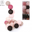 garland ball pink taupe 10 led d6cm 1m92