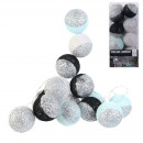 16led black blue glitter ball garland 6x300cm