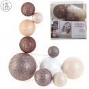 10l multi-size brown ball garland 192cm