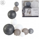 10led ball garland multi-size grey 192cm