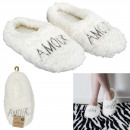 ballerines sherpa avec broderie amour