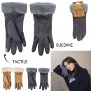 women's tactile glove suedine faux fourrure a2, 2-
