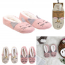 chaussons ballerine licorne chat sherpa, 2-fois as