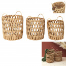 openwork basket with handles x3