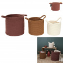 basket coton ivory ocher terracotta x3