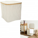 square storage basket with bamboo strapping