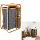 3 compartments storage with bamboo support