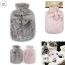 furry hot water bottle 2l, 2-fold assorted