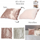 taie microfibre reversible satin 60x60cm, 2-fois a