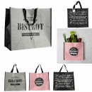 bistro shopping bag 40x45x20cm, 3-fold assorted