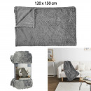 plaid flanelle embosse gris fonce 120x150cm