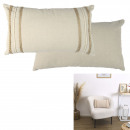 Pillow beige and white braid 30x50cm
