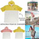 two-tone pink and yellow bathing poncho sweater, 2