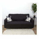 stretch huzat kétüléses kanapé fekete