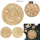 round jute placemat ajoure 35cm, 2-fold assorted