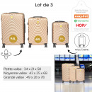 beige suitcase x3 45l 70l 90l