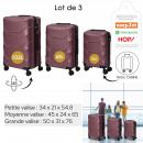 purple london suitcase x3 36l 65l 103l