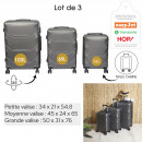 grey suitcase x3 45l 70l 90l