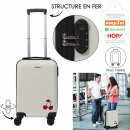 cherry white carry-on suitcase 28l