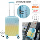 two-tone cabin suitcase yellow and green 35l
