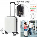 white pineapple embossed cabin suitcase 33l