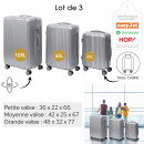 suitcase new york grey x3 40l 65l 100l