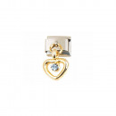 wholesale Decoration: Italian charm with heart pendant silver gold