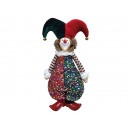 Clown en poly avec costume à paillettes, 21x12x50c