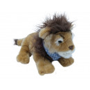 Lion de peluche avec des bonnets et une écharpe av