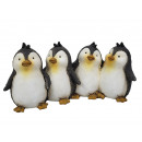 Pingouins en poly, groupe de 4, 23x11x10cm