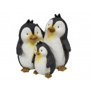 Famille de pingouins en poly, 18x15x17,5cm
