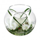 jarrón de vidrio + jarrón votivo h10, doble asso