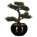 bonsai artif olla de cerámica h36, negro