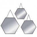 spiegel hexa metalen ketting x3 zwart, maal geasso