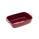 plato rectangular de cerámica 32x20 rojo, rojo