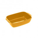 plato rectangular de cerámica 32x20 amarillo, amar