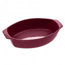 plato de cerámica ovalado 39x24 rojo, rojo