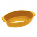 plato ovalado de cerámica 39x24 amarillo, amarillo