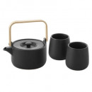 Großhandel Haushalt & Küche: Teekanne 50cl + 2 schwarze Tasse 20cl, schwarz