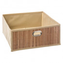 cesta de almacenamiento de bambú natural m, marrón