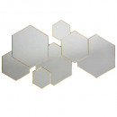spiegel hexagon lila 61x37, goud