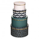 wholesale Decoration: round pap box feel x4, multicolour