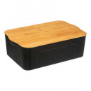 caja de plástico + funda de bambú 13,5l, negra