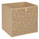 caja de almacenamiento de yute con lunares dorados