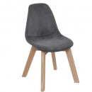 silla lena terciopelo gris, gris medio