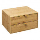 caja de bambú / cuero x2